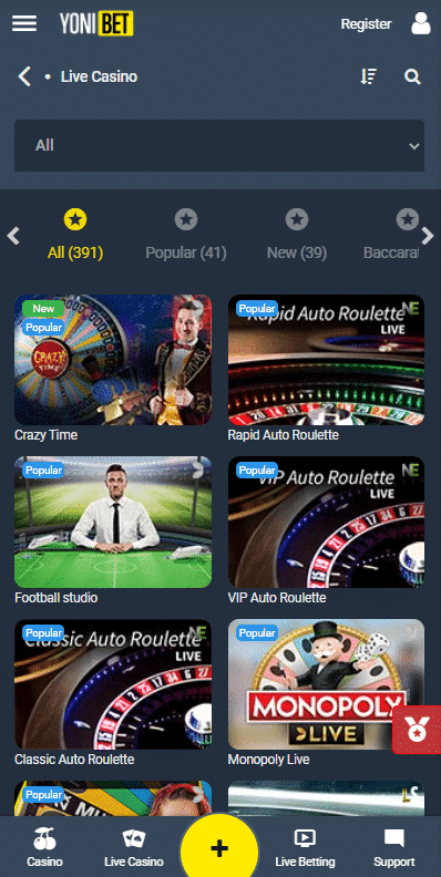 Yonibet Bonuskod f&ouml;r mobil