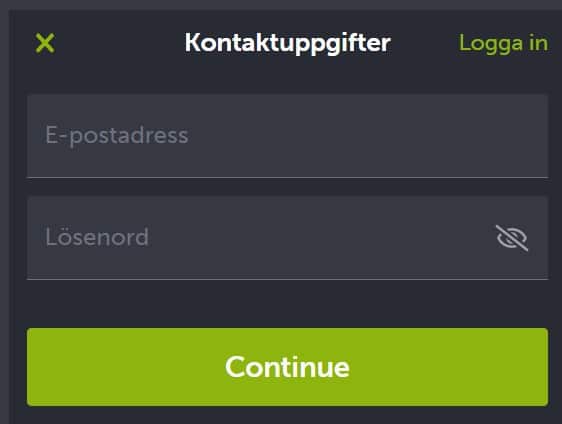 Comeon välkomstbonus Enkel och snabb registrering hos ComeOn Casino
