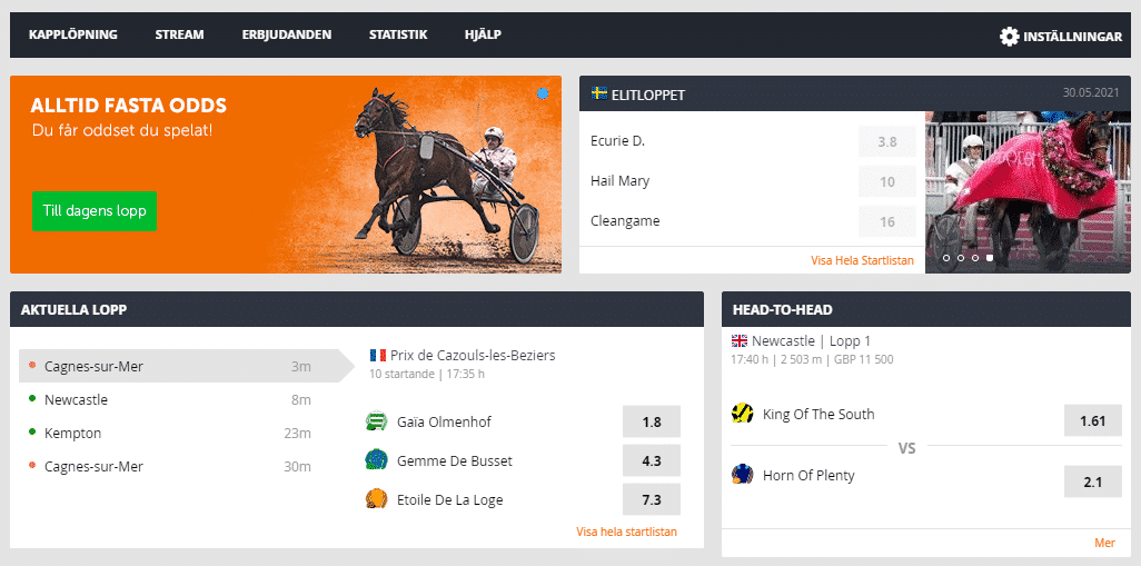 Trav p&aring; Betsson Bonus