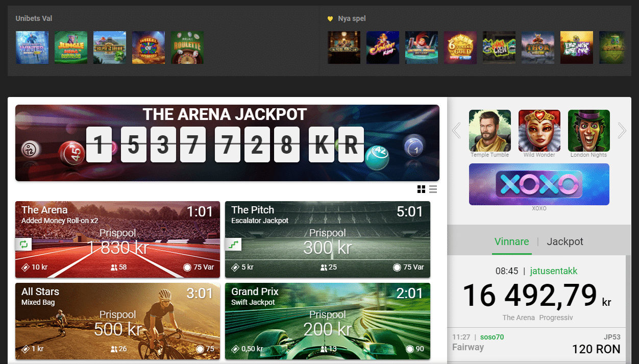 Bingo på Unibet Bonus