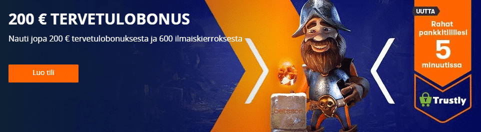Betsson bonuskoodi - tervetuliaisbonus