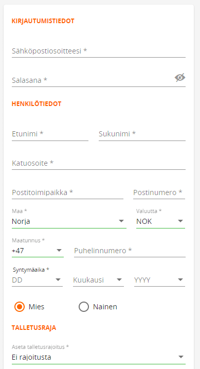 Rekister&ouml;idy k&auml;ytt&auml;m&auml;ll&auml; Betsson bonuskoodi