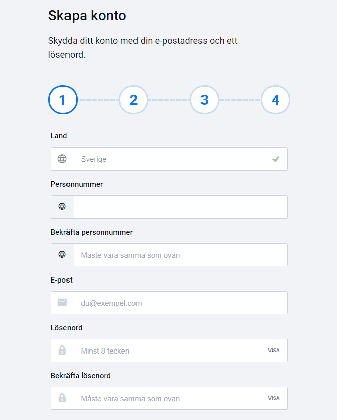 Skapa ett konto hos Pinnacle VIP Kod