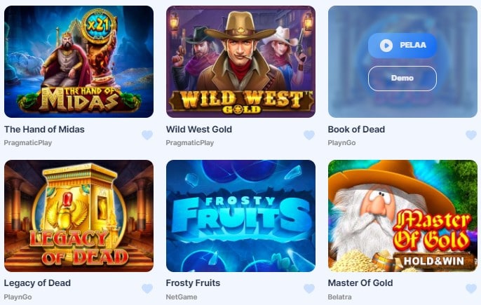 IceBet- Kasinopelien valikoima 