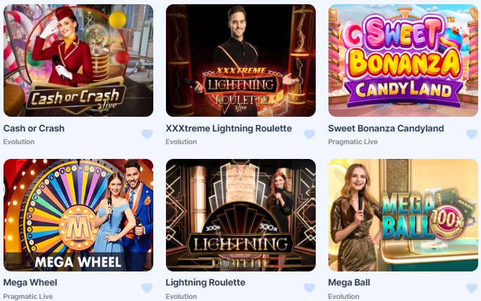 IceBet - Live-kasinon suositut pelit