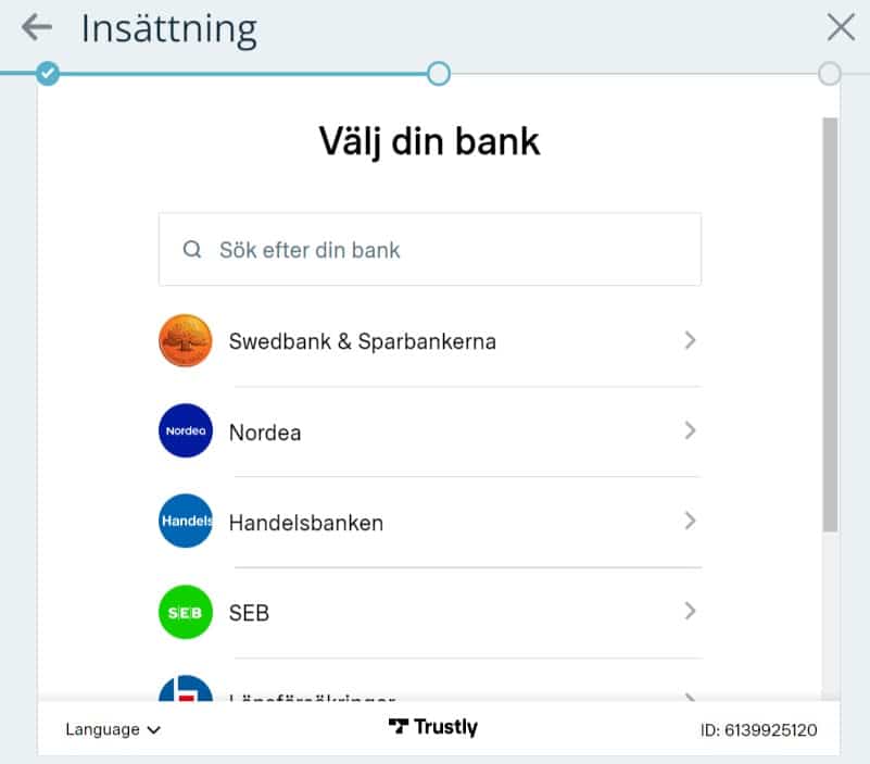 Speedybet Ins&auml;ttning