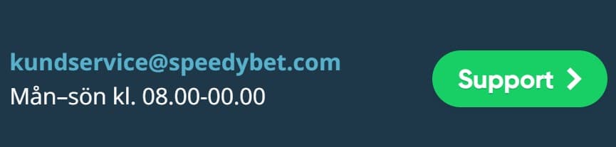 Speedybet Kundtj&auml;nst