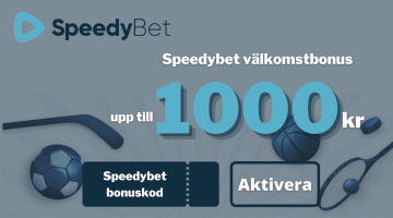 Speedybet bonuskod 2026 &ndash; bonus upp till 1000 kr